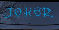 Tribal Joker Biker Car or Truck Window Decal Sticker (Blue)