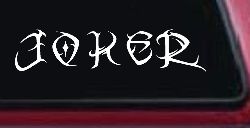 Tribal Joker Biker Car or Truck Window Decal Sticker