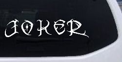 Tribal Joker Biker Car or Truck Window Decal Sticker