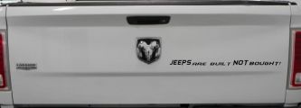 JEEPS Are Built NOT Bought! Off Road Car or Truck Window Decal Sticker (Black)