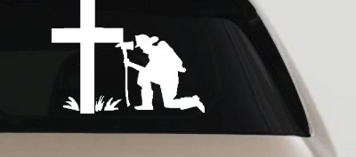 Fireman Cross Decal Christian Car Truck Window Sticker Vinyl