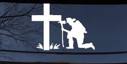Fireman At The Cross Christian Car or Truck Window Decal Sticker