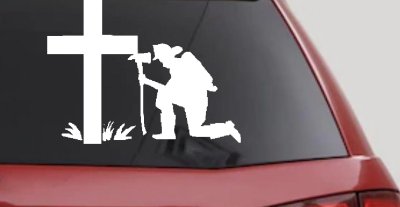 Fireman Cross Decal Christian Car Truck Window Sticker Vinyl