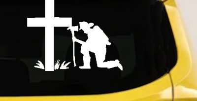 Fireman Cross Decal Christian Car Truck Window Sticker Vinyl