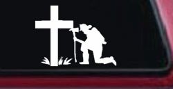 Fireman At The Cross Christian Car or Truck Window Decal Sticker