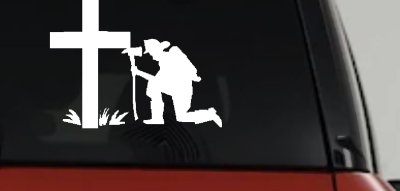 Fireman Cross Decal Christian Car Truck Window Sticker Vinyl