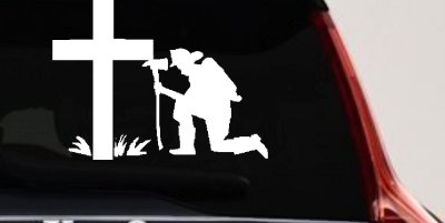 Fireman Cross Decal Christian Car Truck Window Sticker Vinyl