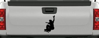 Free Style Skate Boarding Car or Truck Window Decal Sticker (Black)