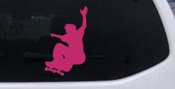 Free Style Skate Boarding Car or Truck Window Decal Sticker (Hot Pink)