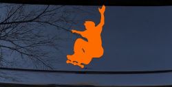 Free Style Skate Boarding Car or Truck Window Decal Sticker (Orange)