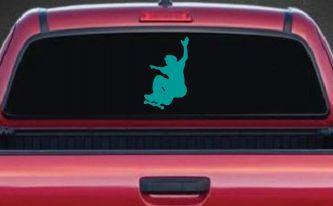 Free Style Skate Boarding Car or Truck Window Decal Sticker (Turquoise)
