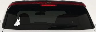 Free Style Skate Boarding Car or Truck Window Decal Sticker (White)