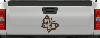 Butterfly Butterflies Car or Truck Window Decal Sticker (Brown)