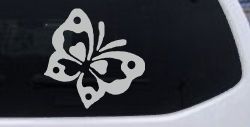 Butterfly Butterflies Car or Truck Window Decal Sticker (Light Gray)