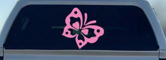 Butterfly Butterflies Car or Truck Window Decal Sticker (Pink)