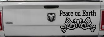 Peace On Earth Christian Car or Truck Window Decal Sticker (Black)