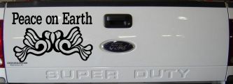 Peace On Earth Christian Car or Truck Window Decal Sticker (Matte Black)