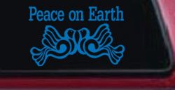 Peace On Earth Christian Car or Truck Window Decal Sticker (Sky Blue)