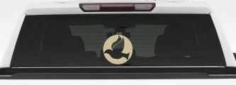 Dove In Circle Christian Decal for Car Truck Window Vinyl Sticker (Desert Sand)