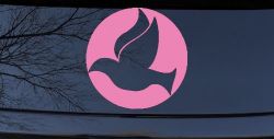 Dove In Circle Christian Decal for Car Truck Window Vinyl Sticker (Pink)