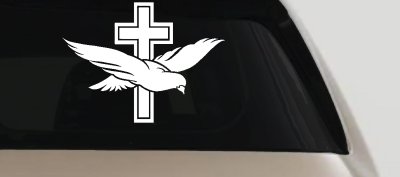 Christian Dove Cross Decal for Car Truck Window - Vinyl Sticker