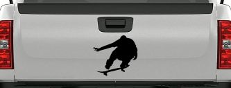 Skate Boarding Car or Truck Window Decal Sticker (Black)