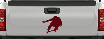 Skateboarder Window Decal Sticker - Car Truck Vinyl Decor (Purple Red)