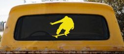 Skate Boarding Car or Truck Window Decal Sticker (Yellow)