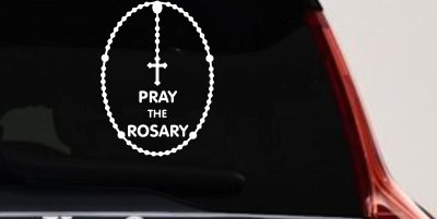 Pray The Rosary Christian Car Truck Window Vinyl Decal Sticker