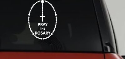 Pray The Rosary Christian Car Truck Window Vinyl Decal Sticker