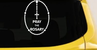 Pray The Rosary Christian Car Truck Window Vinyl Decal Sticker