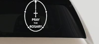 Pray The Rosary Christian Car Truck Window Vinyl Decal Sticker