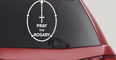 Pray The Rosary Christian Car Truck Window Vinyl Decal Sticker
