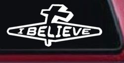 I Believe with Cross Christian Car or Truck Window Decal Sticker
