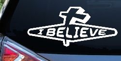I Believe with Cross Christian Car or Truck Window Decal Sticker