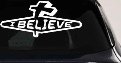 I Believe Cross Christian Car Truck Decal - Faith Window Sticker