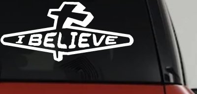 I Believe Cross Christian Car Truck Decal - Faith Window Sticker