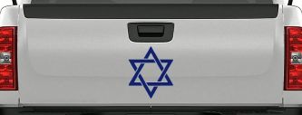 Star Of David Christian Car or Truck Window Decal Sticker (Navy)