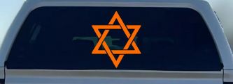 Star Of David Christian Car or Truck Window Decal Sticker (Orange)