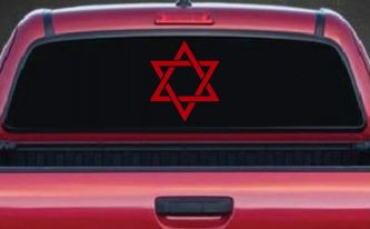 Star of David Christian Car Truck Window Decal Sticker Vinyl (Red)