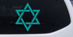 Star of David Christian Car Truck Window Decal Sticker Vinyl (Turquoise)