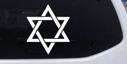Star Of David Christian Car or Truck Window Decal Sticker