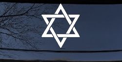 Star Of David Christian Car or Truck Window Decal Sticker