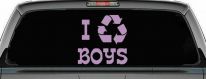 I Recycle Boys Car or Truck Window Decal Sticker (Lilac)