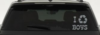 I Recycle Boys Car or Truck Window Decal Sticker (Telegrey)