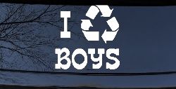 I Recycle Boys Car or Truck Window Decal Sticker