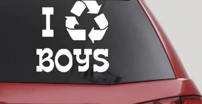 I Recycle Boys Funny Car Truck Window Decal Sticker Vinyl Humor