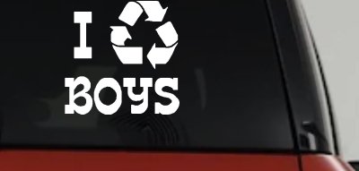 I Recycle Boys Funny Car Truck Window Decal Sticker Vinyl Humor