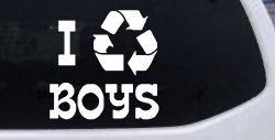 I Recycle Boys Car or Truck Window Decal Sticker