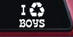 I Recycle Boys Car or Truck Window Decal Sticker